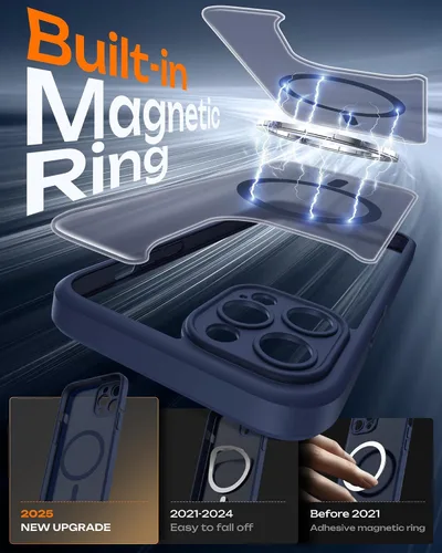 Vista 619 de TOCOL Funda para iPhone 11, compatible con Magsafe, protección completa de cámara, imanes integrados, protección contra caídas, funda translúcida