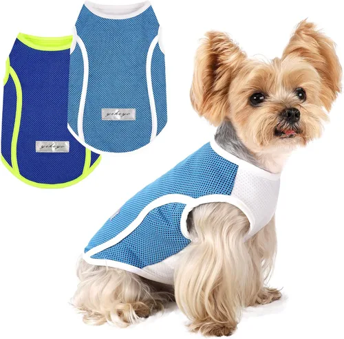 Vista 11 de Paquete de 2 camisetas sin mangas para perros pequeños, camiseta sin mangas para perros pequeños, camiseta sin mangas transpirable con texto
