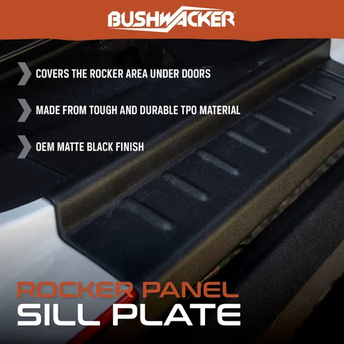 Vista 3 de Bushwacker Trail Armor Rocker Panel Juego de 4 piezas, negro, acabado texturizado 14099 Se adapta a Ford Ranger 2019-2022, SuperCrew con caja