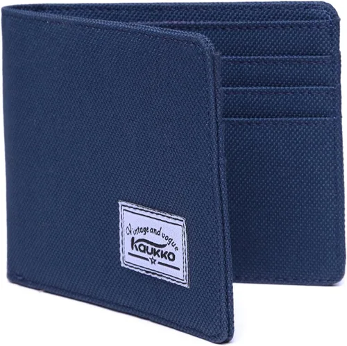 Vista 3 de KAUKKO Cartera biplegable con bloqueo RFID para hombre, 1Azul, Ocio