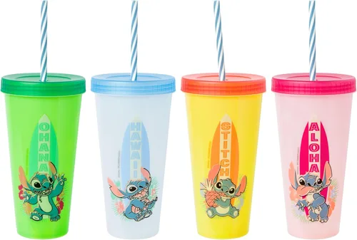 Vista 68 de Silver Buffalo Disney Nightmare Before Christmas Character Grid - Paquete de 4 vasos de plástico que cambian de color, 24 onzas