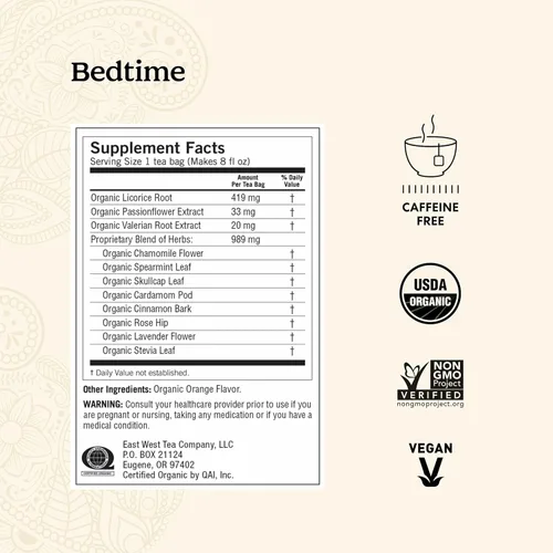 Vista 2 de Yogi Tea Bedtime Tea - 16 Tea Bags per Pack (4 Packs) - Chamomile & Passionflower Herbal Tea Blend - Tea to Support a Good Night's Sleep - Includes