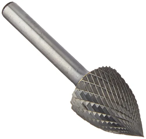 Vista 22 de Drill America SA-1 Rebaba de carburo/lima giratoria cilíndrica de doble corte para amoladora de troquel de 1/4" de diámetro x 5/8" de longitud