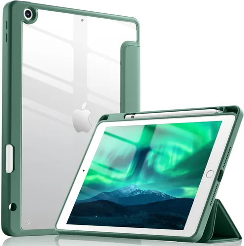 Vista 10 de Wenlaty Funda compatible con iPad de 9ª, 8ª, 7ª generación (2021/2020/2019), funda protectora de cuerpo completo con soporte para lápices, funda