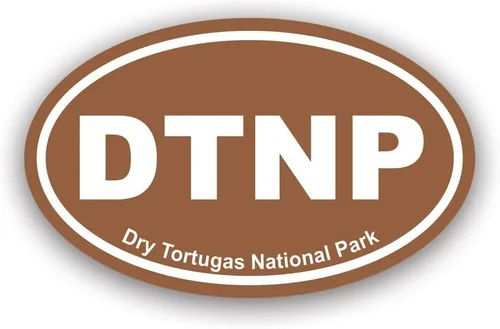 Dry Tortugas National Park Brown Oval Sticker Decal - Self Adhesive Vinyl - Weatherproof - Made in USA - euro nps service parks DTNP key west