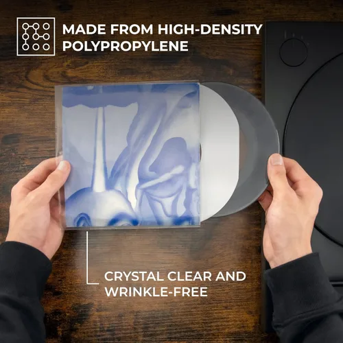 Vista 4 de BIG FUDGE 25 fundas exteriores para discos de vinilo de 7 pulgadas, duraderas y sin arrugas, transparentes y hechas de polipropileno de alta
