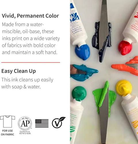 Vista 2 de Speedball Tinta de impresión de bloque de tela, 2.5 onzas, magenta