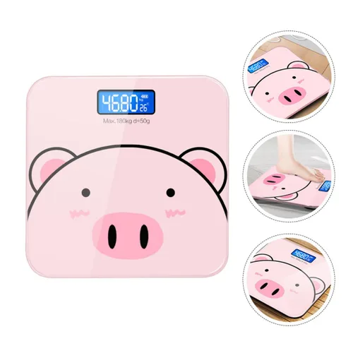 Vista 5 de Hemobllo Precision Cartoon Digital Body Weight Scale with USB Charging High-Sensitivity Sensor for Accurate Bmi and Fat Measurement Multi-Function