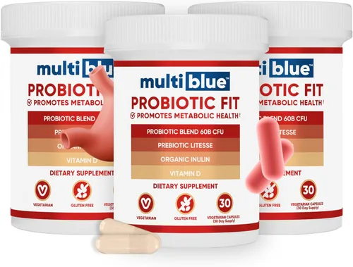 Vista 9 de MultiBlue Ajuste probiótico: apoya el GLP-1 natural y el control del apetito para mujeres y hombres, bifidobacterium B-420, salud digestiva e