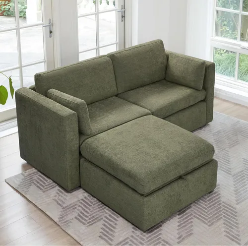 Vista 21 de CHITA Juego de sofá modular Cloud de gran tamaño, sofá modular en forma de U con diván reversible, 112 pulgadas de ancho, sofá modular de 5 Azul