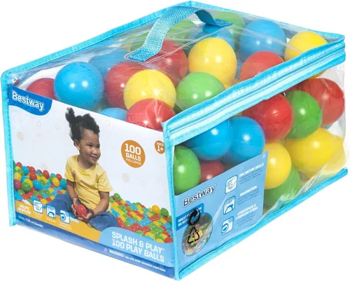 Pelotas de plástico Bestway para jugar 100 unidades | para juego interior, pozo de bolas, rebotes