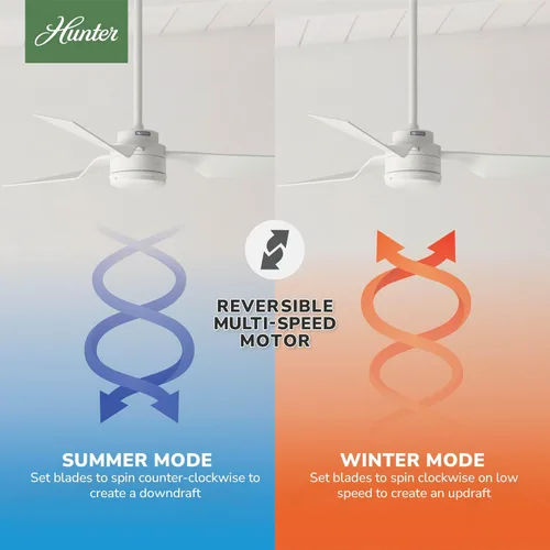 Vista 5 de Hunter Fan Company 50257 Cabo Frio - Ventilador de techo, 52, blanco fresco