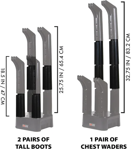 Vista 3 de JobSite Mighty Dry - Kit de secadora de botas Incluye tubos de extensión de secadora de botas altas y vadeador, ventilador de calor de secado