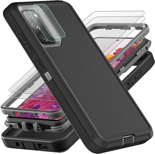 Vista 8 de YKHJKLEC Funda para Samsung Galaxy S20 FE, grado militar, a prueba de golpes, caídas y polvo, con 2 protectores de pantalla de poliuretano