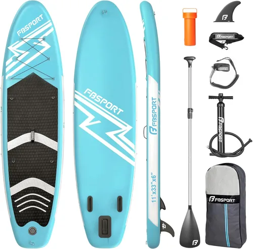 Vista 8 de FBSPORT Tabla de remo de pie prémium de 11 pies, tabla de yoga con accesorios de SUP y bolsa de transporte, amplia posición, control de surf