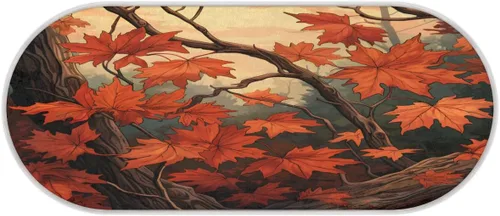 Vista 3 de cfpolar Autumn Maple Leaves Branches Bathroom Rugs Non-Slip Bath Rug Microfiber Bath Mat Absorbent Kitchen Mats and Rugs Machine Washable Oval Plush