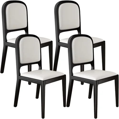 Vista 29 de YVYKFZD Solid Wood Dining Chairs, Armless Kitchen Chairs Set, Leather Upholstered Dining Room Chair, Minimalist Living Room Chair, for Offices