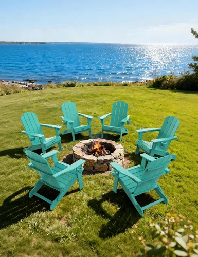 Vista 23 de Silla Adirondack Plegable, Sillas Adirondack de Plástico con Textura de Madera con 2 Portavasos, Silla para Hoguera de HDPE Resistente a