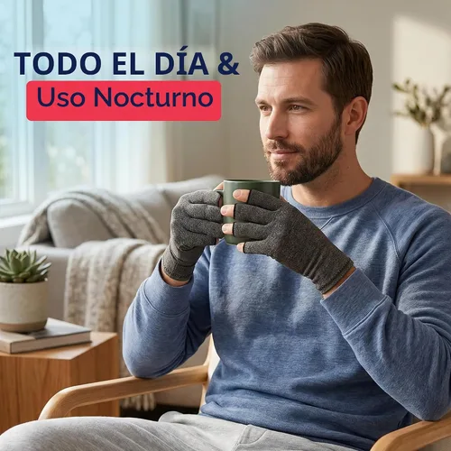 Vista 9 de Doctor Developed Compression Gloves for Women and Men, Open-Finger Arthritis Gloves, Typing Gloves, Arthritis & Carpal Tunnel gris (Gray - 1 Pair)