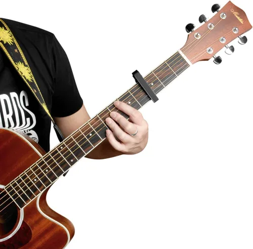 Vista 7 de Cejilla de guitarra acústica y eléctrica de 6 cuerdas - Cejilla de una sola mano (MA-12-F)
