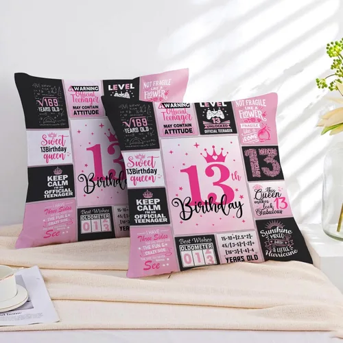 Vista 9 de Regalos de cumpleaños número 13 para niñas, ideas de regalo de cumpleaños para niñas de 13 años, regalos y decoraciones para niñas de 13 años Fundas