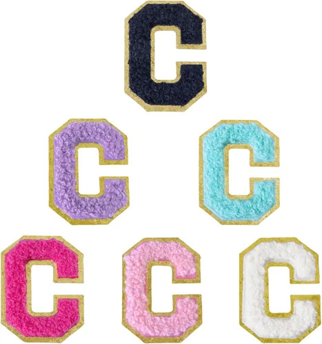 Vista 227 de 6 piezas de parches de letras de chenilla autoadhesivas, parches de letras preppy de 2 pulgadas para bolsos, ropa y sombreros, grandes pegatinas