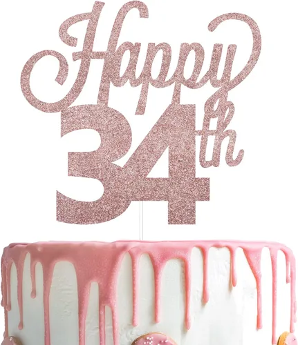 Vista 68 de LINGTEER - Decoración para pastel con texto "Happy Birthday 100", color negro