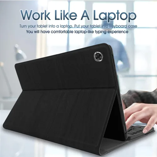 Vista 4 de Funda protectora con teclado retroiluminado para Galaxy Tab A8 de 10.5 pulgadas 2022 (SM-X200/X205/X207), 7 colores de retroiluminación desmontable