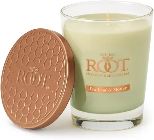 Vista 21 de Root Candles Velas Aromáticas Mezcla de Cera de Panal Vela Artesanal Premium, Veriglass Pequeño, Limón y Bergamota