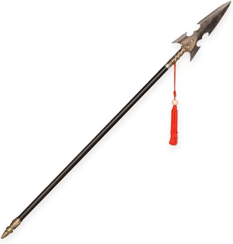 Vista 3 de Accesorio de cosplay lanza de guerrero construida de metal tradicional chino de 55.4 pulgadas