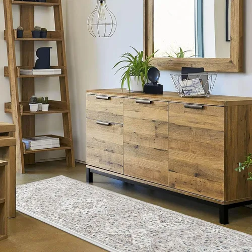 Vista 9 de Home Dynamix Belmar Sterling - Alfombra de medallón oriental, marfil/azul, rectangular de 2 pies 2 pulgadas x 7 pies 10 pulgadas