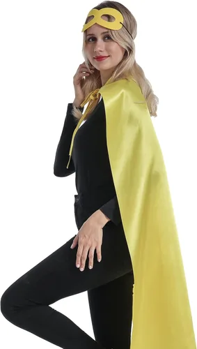 Vista 3 de Kidsfere Capa y máscara de superhéroe para adultos para hombre y mujer, disfraz de capa de vampiro de Halloween