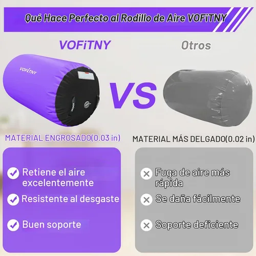 Vista 3 de VOFiTNY Entrenador de resorte de mano de espalda de equipo de gimnasia Air Negro/Púrpura Sin Bomba