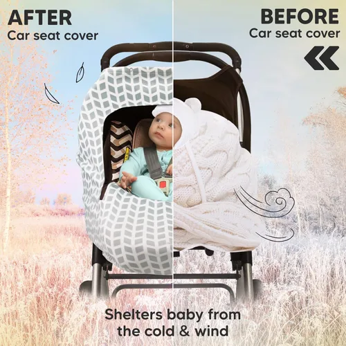 Vista 7 de Funda de asiento de automóvil para bebés, toldo de asiento de automóvil para bebé, primavera, otoño, invierno, fundas de asiento de automóvil