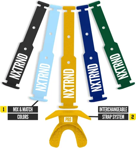 Vista 159 de Nxtrnd One Protector Bucal de Fútbol Americano, Correa Incluida, Se Adapta a Adultos y Jóvenes (Negro)