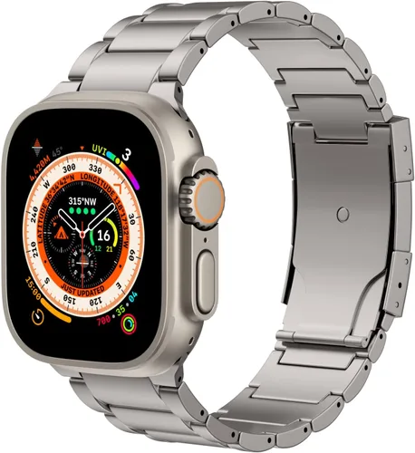 MoKo Correa de reloj de titanio mejorada, compatible con Apple Watch Ultra 3/Ultra de 1.92 pulgadas, correa de repuesto para iWatch de 1.81