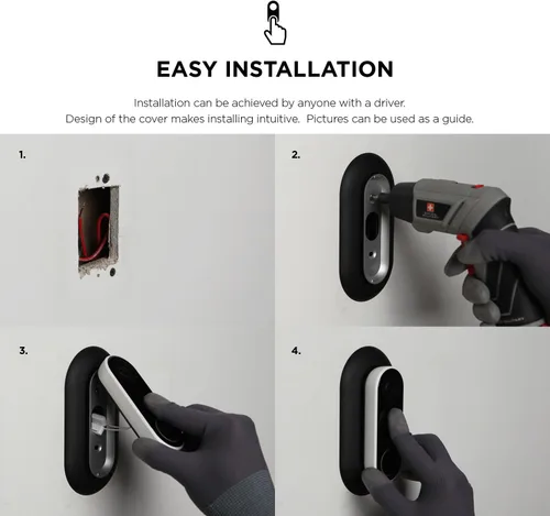 Vista 5 de elago Placa de pared diseñada para Google Nest Hello Wall Plate (cableada) [negro] – Compatible con Google Nest Hello Smart WiFi Video Doorbell, uso