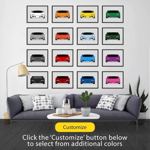 Vista 3 de Custom Car Posters Handmade Poster compatible with Porsche 911 Carrera (1999-2001) 996 (Front and Side) Carrera Turbo - 8x10 Metallic Print