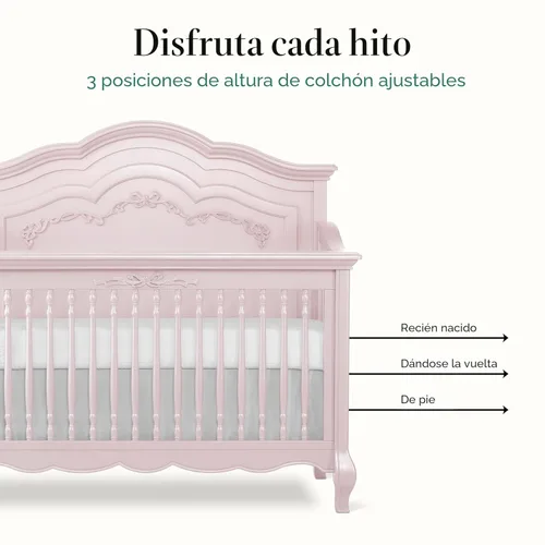 Vista 5 de evolur Aurora 5-in-1 Convertible Crib