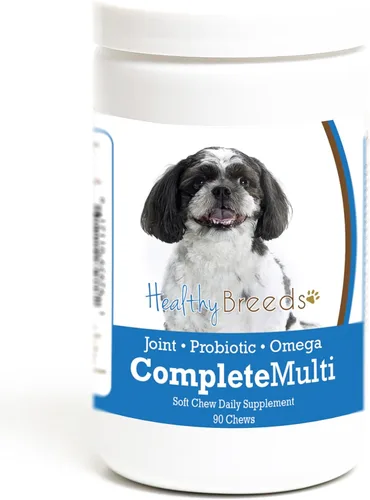 Vista 200 de Healthy Breeds Cavalier King Charles Spaniel - Multivitamínico todo en uno, completo con probióticos, glucosamina, condroitina y omegas, 60