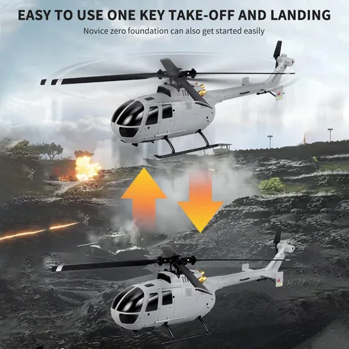 Vista 3 de GoolRC C186 Helicóptero de control remoto Drone de control remoto de una sola hélice sin Ailerons Estabilización de giroscopio de 6 ejes Control