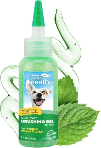 TropiClean Gel de Limpieza Oral para Perros y Gatos | Pasta de Dientes para Perros | Gel Dental para Mascotas | Uso con Cepillo de Dientes para
