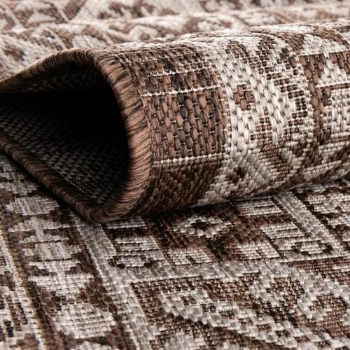 Vista 264 de Unique Loom Outdoor Aztec Collection Alfombra de área - Chalca (10 pies, redonda, azul/marfil)