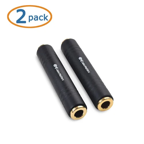 Vista 2 de Cable Matters Paquete de 2 adaptadores de extensión TRS de acoplador 1/4 (adaptador TRS hembra a hembra de 1/4 pulgadas)
