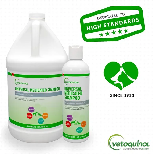 Vista 5 de Vetoquinol Champú medicado universal para perros, gatos y caballos, 16oz