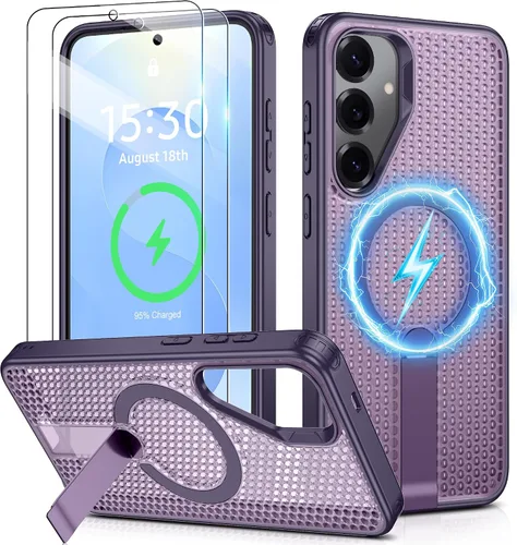 Vista 13 de Jshru para Samsung Galaxy S25 Plus / S24 Plus con [2 PIEZAS] protectores de pantalla HD, compatible con MagSafe
