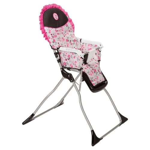 Vista 6 de Disney Baby Minnie Mouse - Trona plegable para bebé, silla alta plegable simple con bandeja de 3 posiciones, Garden Delight