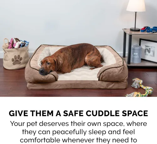 Vista 8 de Furhaven Cama de Gel Refrescante para Perros Medianos/Pequeños con Refuerzos Extraíbles y Funda Lavable, Para Perros de Hasta 35 lbs - Sofá