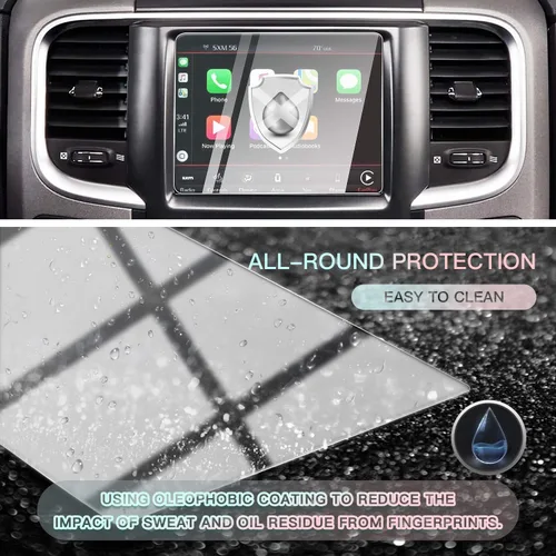 Vista 2 de CDEFG Protector de pantalla de automóvil con control central, protector de pantalla táctil para Dodge RAM 1500/2500/3500 Uconnect 2013-2018, vidrio