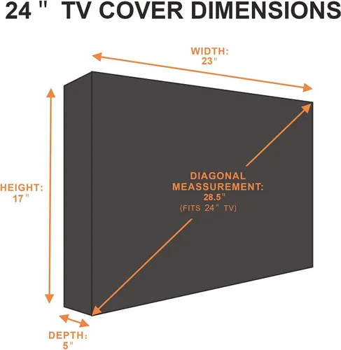 Vista 2 de Cubierta de TV para exteriores de 22 a 24 pulgadas, impermeable y resistente a la intemperie, se adapta a hasta 23 pulgadas de ancho x 17 pulgadas